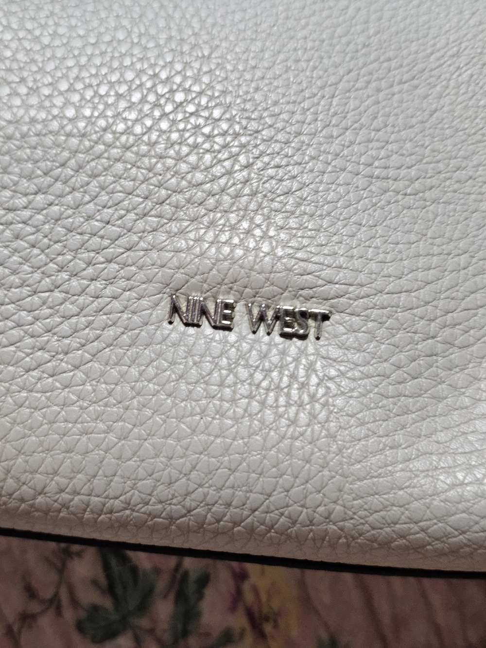 Nine West Gray Pebbled Leather Shoulder Bag